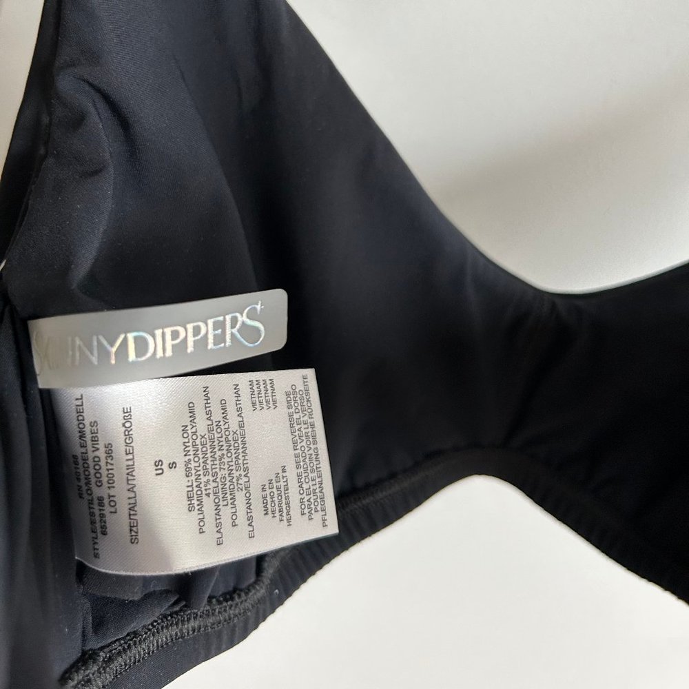 Skinny Dippers Black Bikini Set- Good Vibes Top and Dream Bottom Size Small NWT - Picture 8 of 13